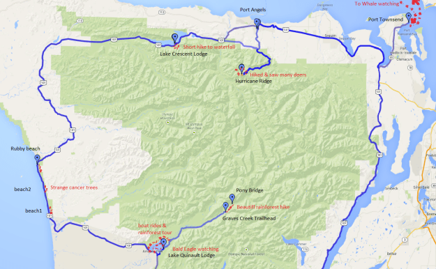 Olympic NP trip map